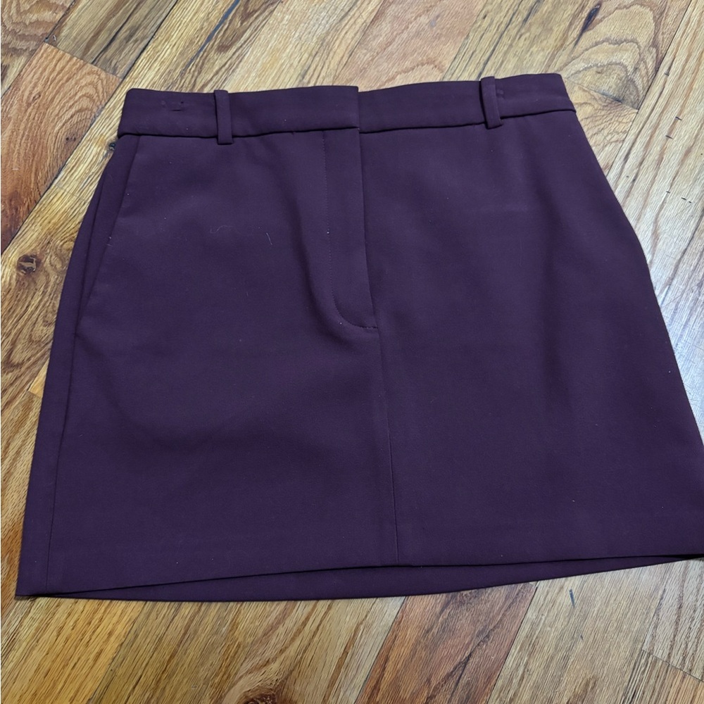 Minimalist Mini Skirt in Deep Plum/Burgundy